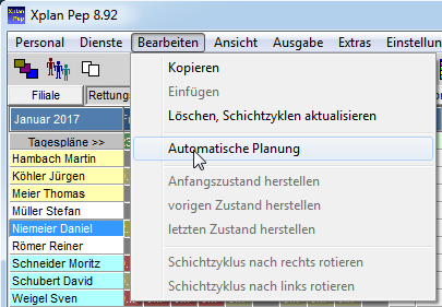 automatische Planung