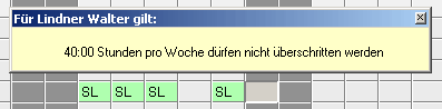 Wochenarbeitszeit während der Dienstplanung überwachen