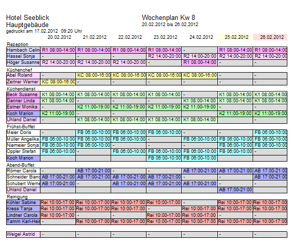 Wochenplan