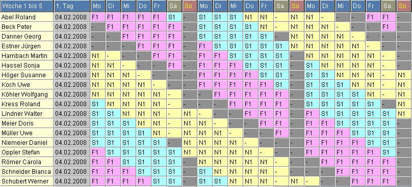 Schichtplan 3.65