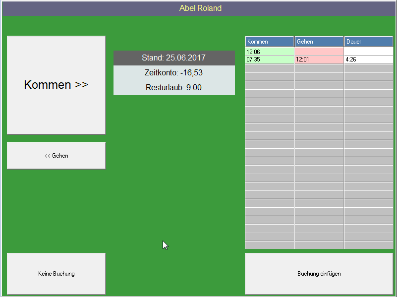 Touchscreen-Terminal: Kommen