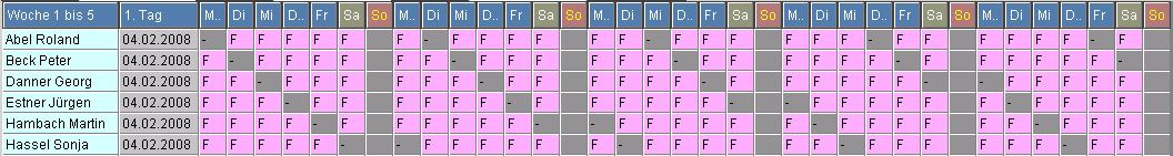 Dienstplan 1.4