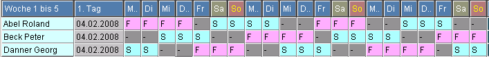 Schichtplan 2.71
