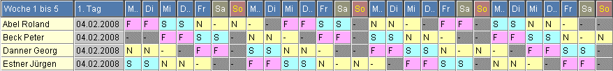 Schichtplan 3.61